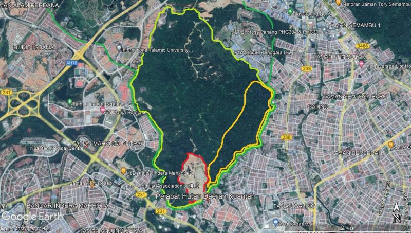 Gambar Satelit kawasan Bukit Galing, 2017