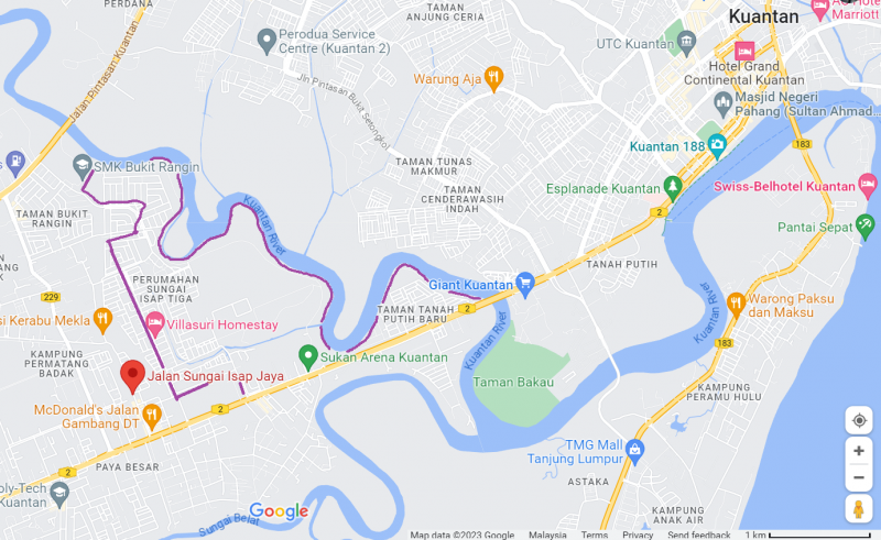 Perkampungan Sungai Isap Kini (Google Maps)